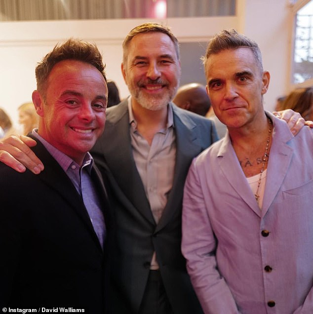 All smiles: Also in attendance were BG hos Ant McPartlin (pictured left) and vocalist Robbie Williams (pictured right)