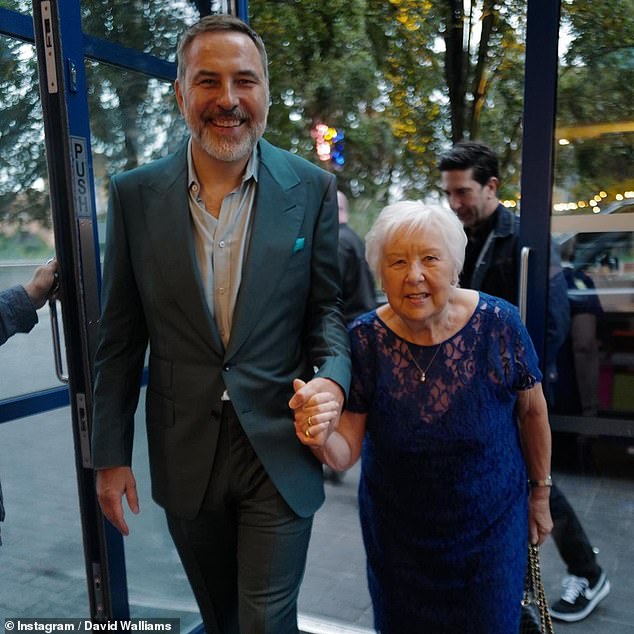 Full of love: David made sure his mom took center stage all night and captioned his photo post with 'Leading Lady' to prove how special she is to him