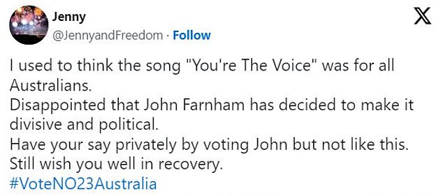 Farnham's move, who has remained relatively apolitical throughout his career, resulted in heavy backlash online from his fans and other Aussies.