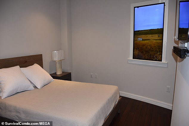 In the photo one of the bedrooms with a fake window, so you feel less claustrophobic