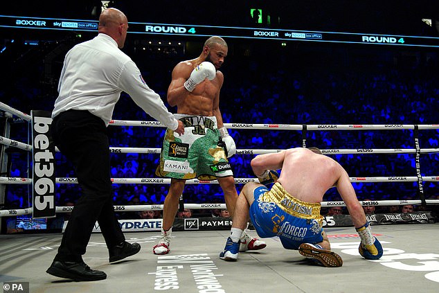 Eubank Jr dropped the former WBC light middleweight champion twice, leaving him with a cut above his eye