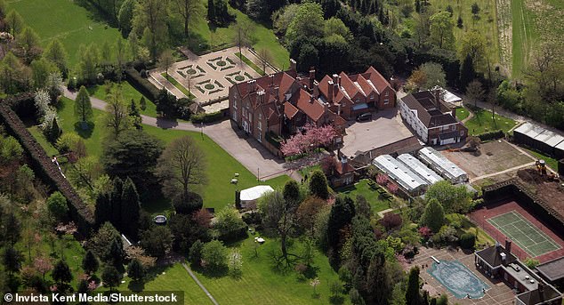 The Oxted manor has 220 acres of land, a swimming pool, stables and gardens and is valued at around £100 million.