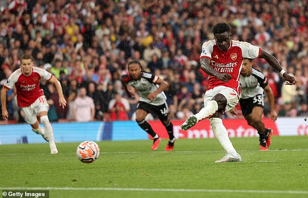 Bukayo Saka already has two goals to his name from three Premier League games this season.