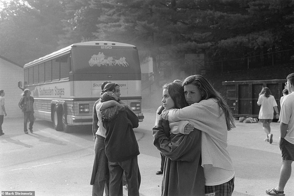 Saying goodbye to new friends you made at summer camp can be a tough challenge.  In one picture, these girls, who have been so horrible to each other all summer, are now breaking up — and the depth of their love just comes out.  It's almost unbearable,