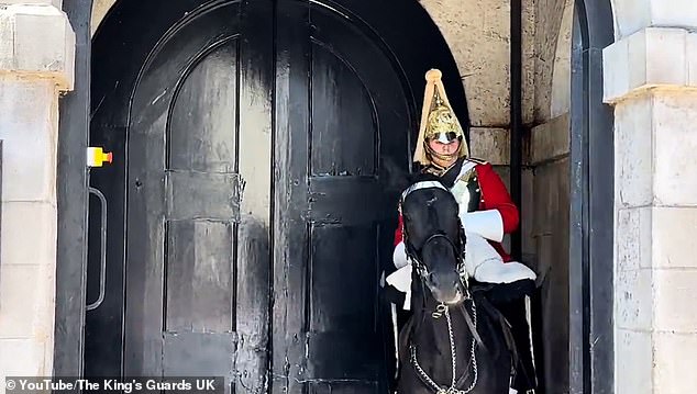 The guard called for help after battling the restless animal for more than ten minutes