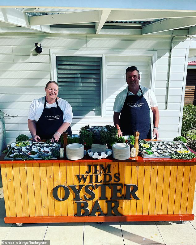 The couple also ran an oyster bar after the ceremony.  Pictured