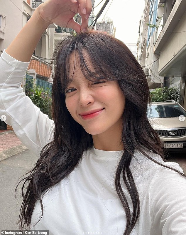 Kim Se-jeong, known for her role in the romantic lead role in Business Proposal, has also shown how quiet she is on social media.  Pictured in October