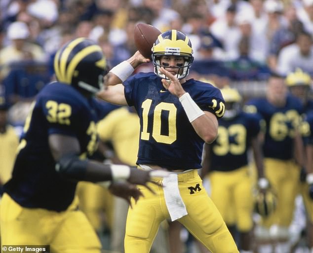 Brady, 46, was quarterback with the Michigan Wolverines for five seasons from 1996 to 2000