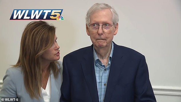 Senate Minority Leader Mitch McConnell froze during a press conference in Kentucky on Wednesday after suffering a concussion.  The 30-second freeze is the second camera freeze in a month