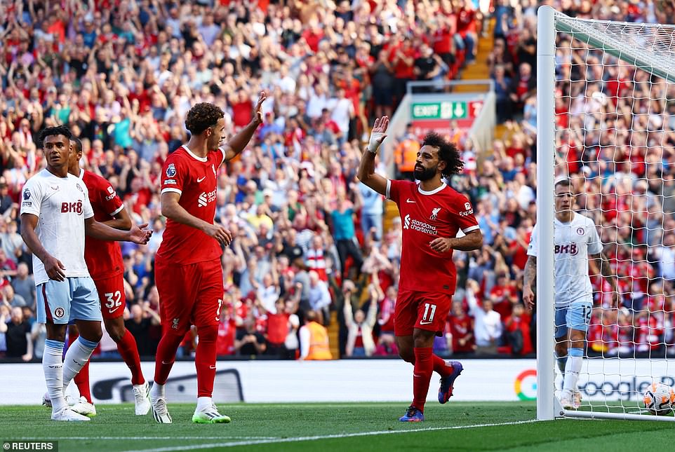 Mohamed Salah scored third goal of the game amid transfer speculation as Liverpool dismantled Aston Villa