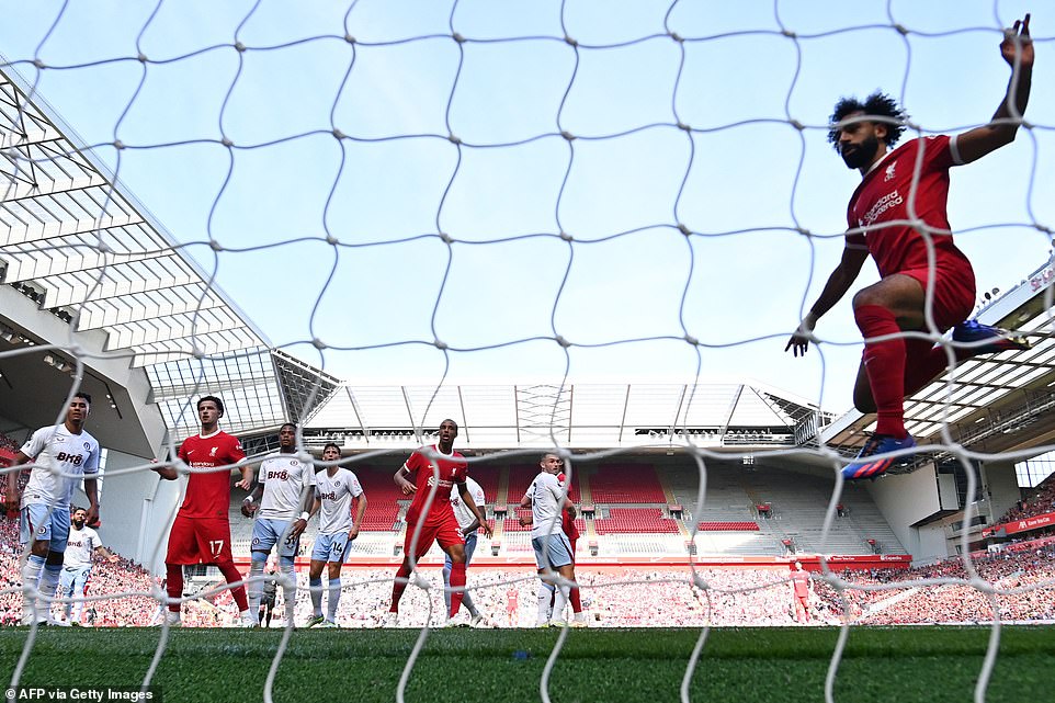 Mohamed Salah, who has been linked with an extraordinary £200 million move to Saudi Arabia, scored Liverpool's third goal