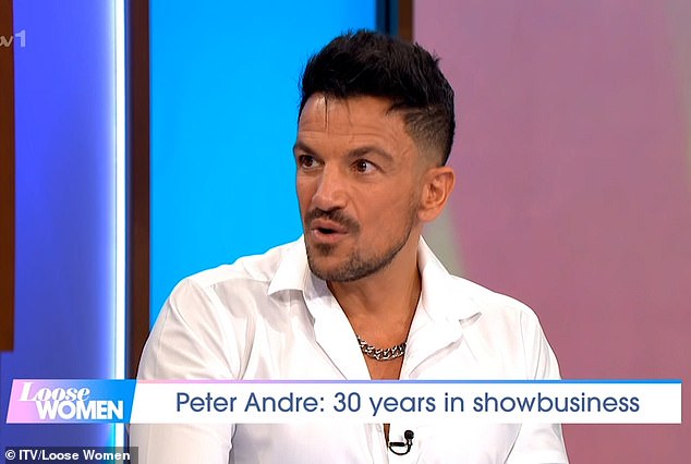 Paternal support: It comes after Peter hit back at fake baby allegations about his son Junior's music career on Loose Women