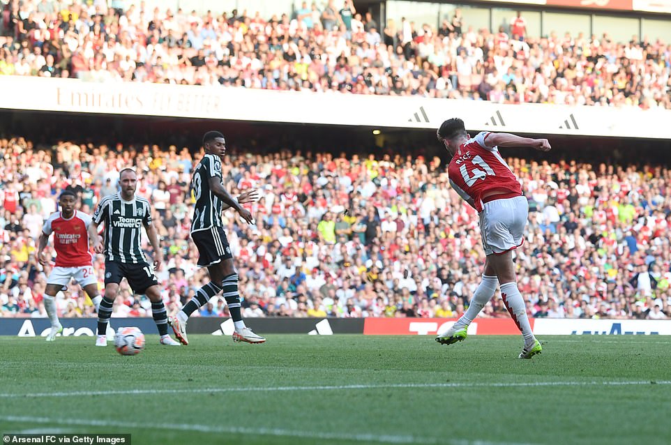 Six minutes of added time had elapsed when he was peeled away at the back post before firing past United goalkeeper Onana