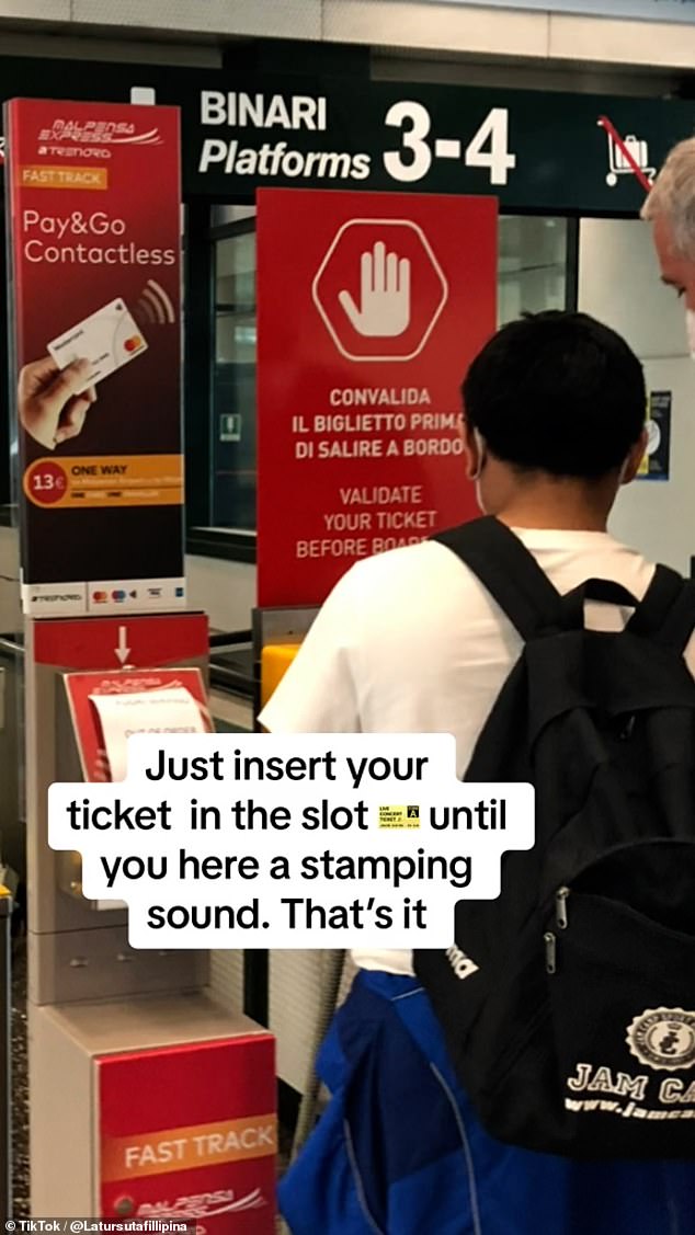 The TikToker warned that anyone using public transport in Italy and some places in Europe could be fined if they fail to validate their printed tickets