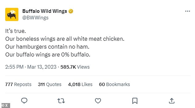 Buffalo Wild Wings made a defiant comment about the lawsuit