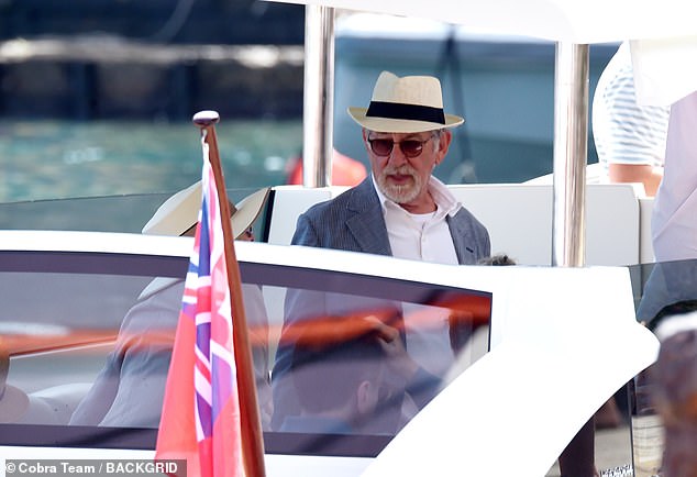 Steven Spielberg arrives in Portofino with his wife Kate Capshaw and friends on the new Seven Seas yacht