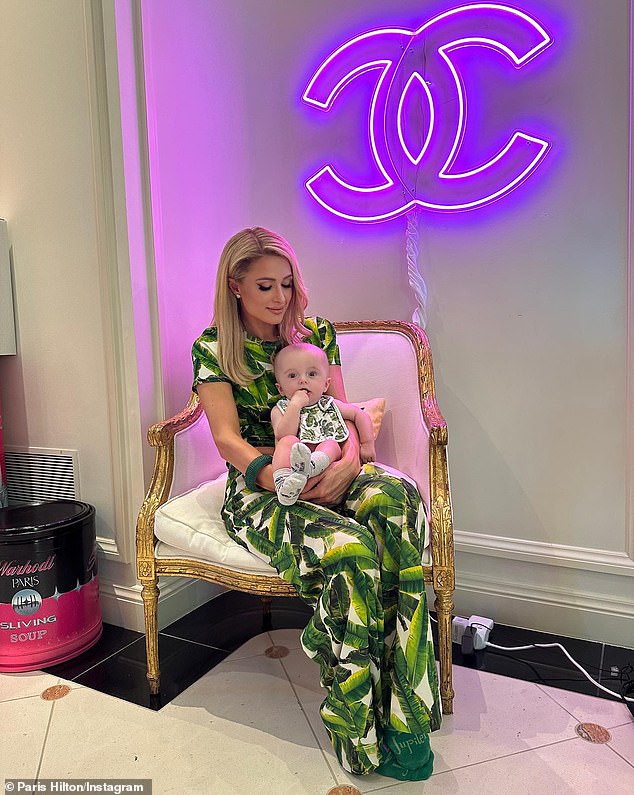 Embracing motherhood: Last month in August, she uploaded an adorable photo of herself with baby son Phoenix, on her lap in her lavish Beverly Hills mansion