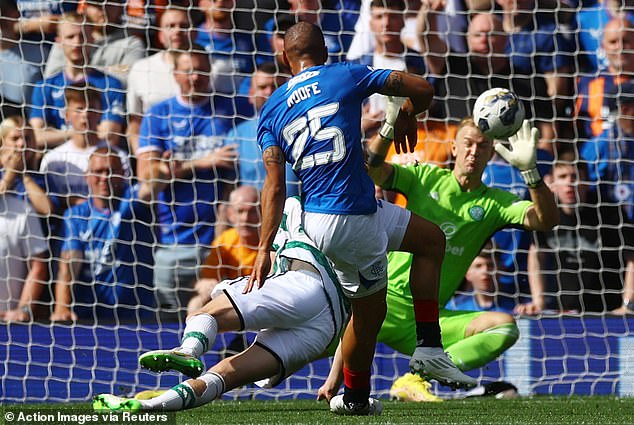 Rangers thought they had taken the lead in the first half when Kemar Roofe fired past Joe Hart