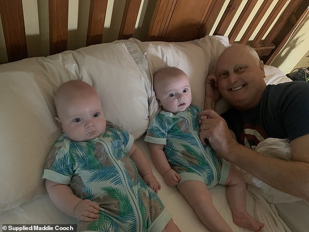 Maurice (right) was allowed to spend six months with his grandsons Harvey and Dawson