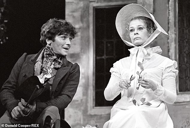 The duo appeared together in numerous stage productions (pictured together in 1977)