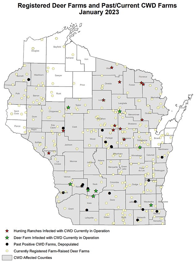 Twenty-two farms have been forced to cull deer since the state's first discovery in 2002