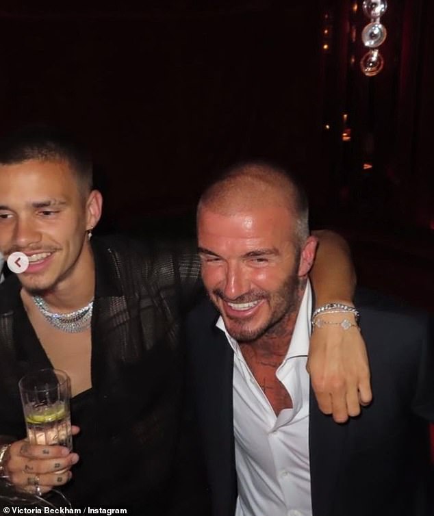 Like father, like son: Romeo and David are even more alike these days after the former footballer debuted his buzzcut last month