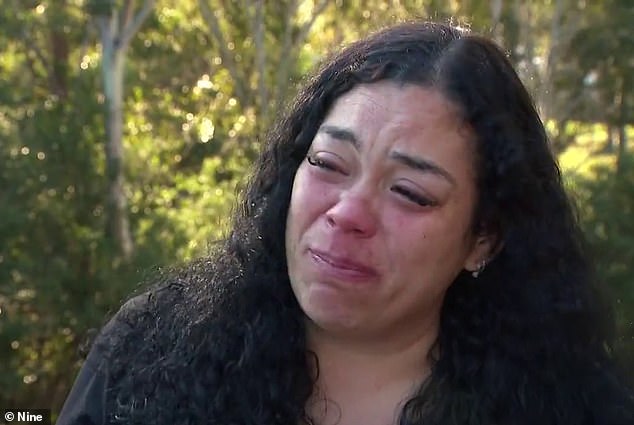 Angelina Kauffman (pictured) burst into tears after returning to the scene of a horror car accident that killed her two children