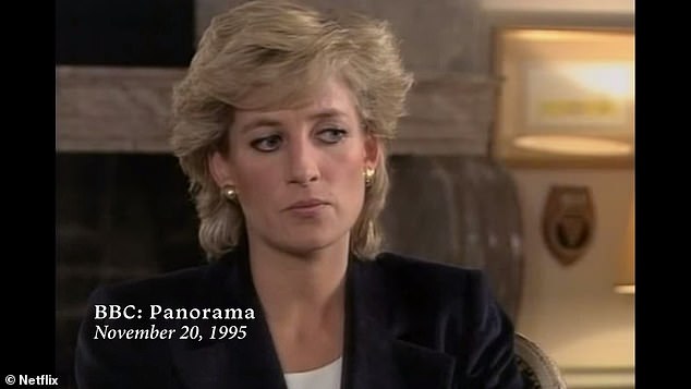 Footage of Princess Diana's interview with Martin Bashir has been shown in the Harry and Meghan Netflix docuseries