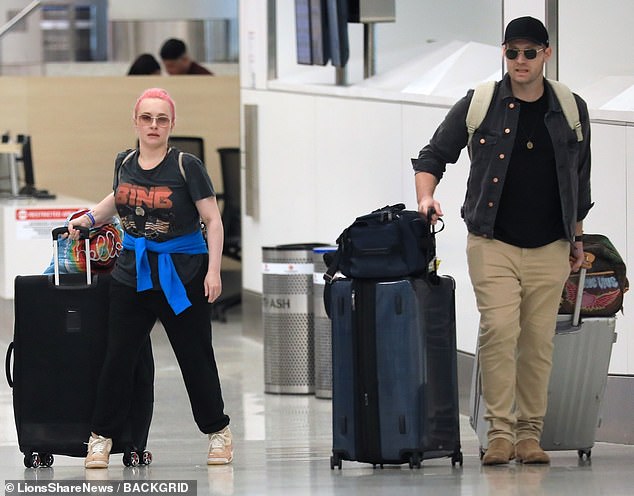 Days ago: The beauty first showed off the new color of her locks when she was spotted at LAX Airport with on-off beau Brian Hickerson last week