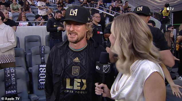 Actor and huge LAFC fan Owen Wilson was also featured in the Apple TV pre-game broadcast