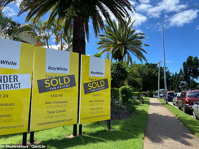 Young Aussies are struggling to enter the real estate market due to rising inflation and interest rates.  Pictured are sold homes on the Gold Coast