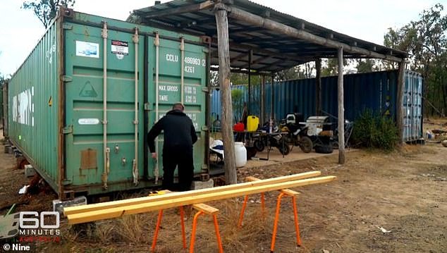 Mr and Mrs Taylor are working to make shipping containers on a remote site on the outskirts of Chinchilla livable for their family of four