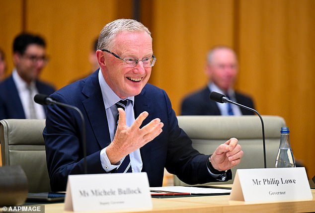 Outgoing Governor Philip Lowe's penultimate board meeting chose to pause cash interest at an 11-year high of 4.1 percent (Dr. Lowe is pictured during a Senate estimation in February)