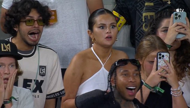 The actress and singer couldn't believe her eyes as she watched in the BMO Stadium