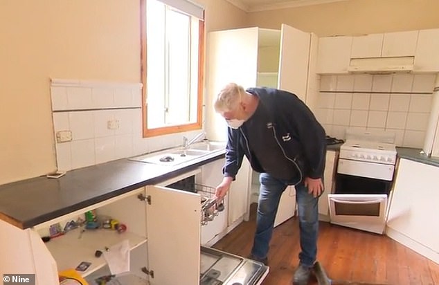 Some of the damage included the oven door being ripped off its hinges and the cookers missing, but he also found dirty dishes, dirty clothes and rubbish lying outside.