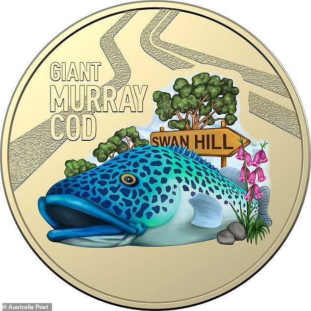 The new $1 coins feature iconic 'Big Things' such as the Giant Murray Cod in Swan Hill, Victoria, the only coin to receive a specially colored version