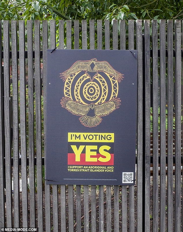 The 52-year-old star of the two-day Hughesy, Ed and Erin show has a 'Yes' poster on the front gate of his Melbourne home in trendy St Kilda