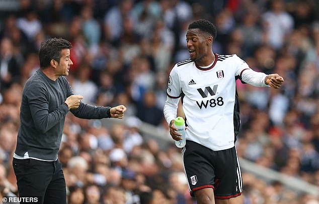 Fulham defender Tosin Adarabioyo (R) is being pursued by Monaco over a transfer in January