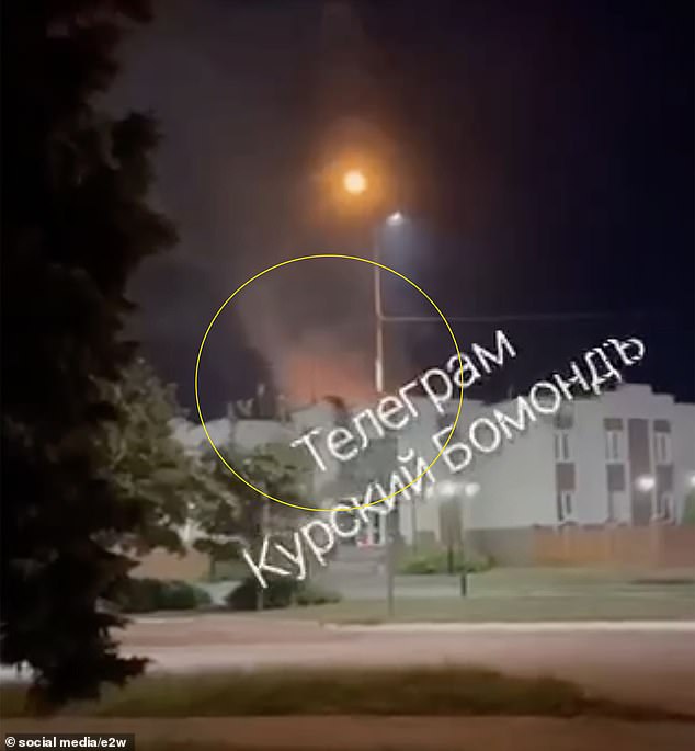 According to Russian news outlet Baza, a Ukrainian kamikaze drone struck an FSB security service building in the Kursk region's nuclear city of Kurchatov in a separate strike.