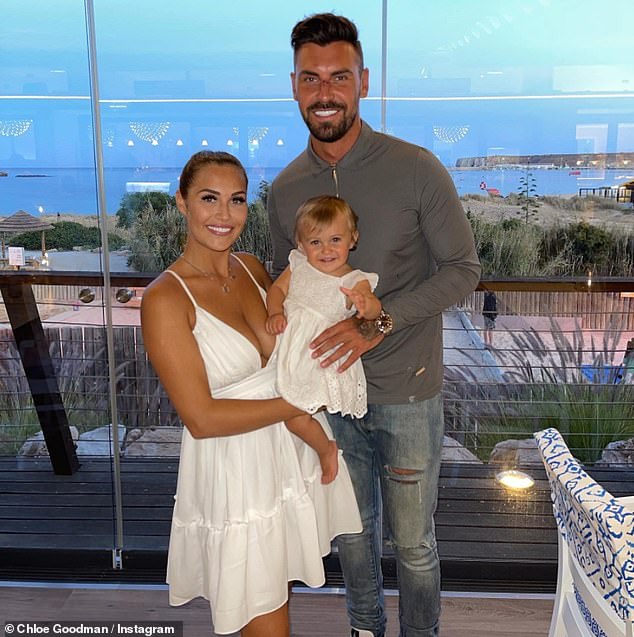 Family: Chloe is engaged to footballer Grant Hall and the couple share two children, Isla, three, and baby son Hudson