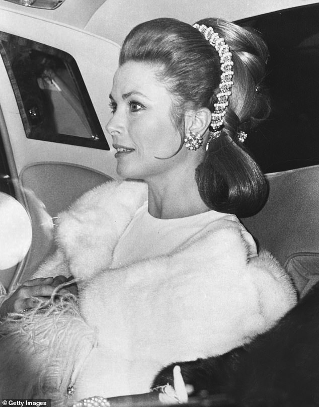 Still synonymous with glamour, Princess Grace arrives to attend a 1970 charity concert at the Royal Festival Hall