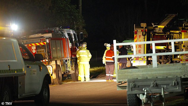 Emergency services (pictured) found his body under a house in Callala Bay on the NSW south coast, with witnesses revealing he was still holding the power cable that killed him.