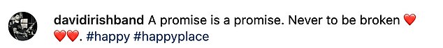 Snap!  Two days earlier, David had shared the same photo with a similar message about promises