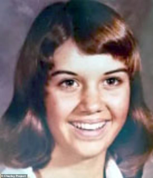 Pictured: Cynthia Dawn Kinney, 16, who went missing on June 23, 1976.  She was last seen at the Osage Laudromat where she worked in Osage, Oklahoma.  Investigators twice interviewed Rader about the young woman's disappearance