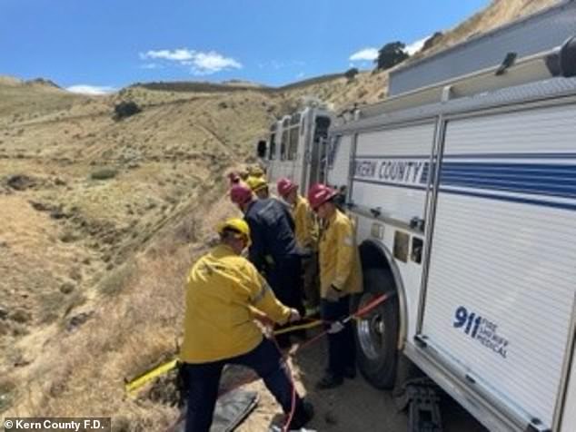 The unnamed truck driver had been trapped in his vehicle since Tuesday in the arid Stallion Springs desert, just outside Bakersfield and about 120 miles north of Los Angeles.