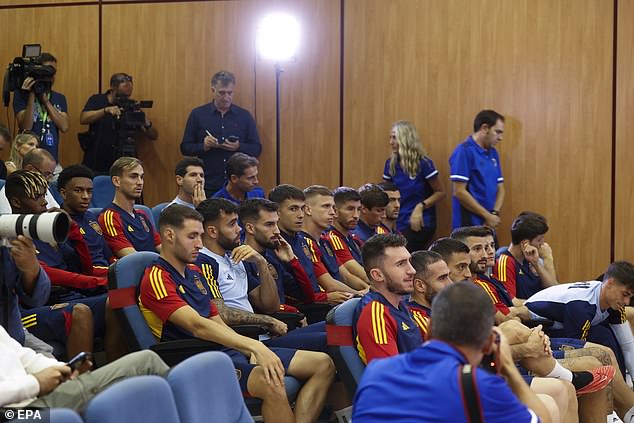 The entire Spanish men's team was present at the press conference when the statement was read out on Monday