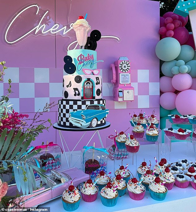 On August 5, the couple hosted a colorful and quirky baby reveal party that was a nostalgic throwback to the 1950s with the charming Chevrolet theme.