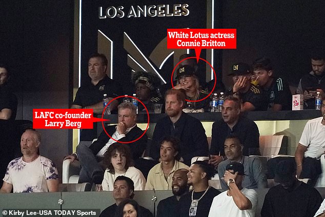 Harry sat with LAFC executives and a slew of stars at BMO Stadium last night out of a box that cost as much as $9,000