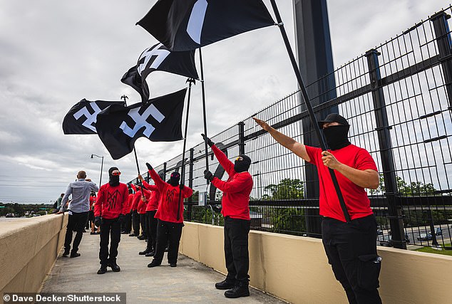 Multiple groups of so-called neo-Nazis were spotted marching through parks in the Orlando area on Saturday, with one group even ending up at the gates of Walt Disney World.