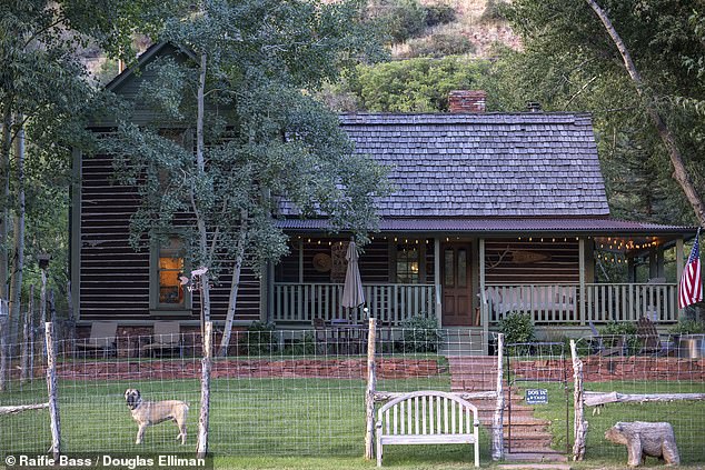 This 1950's cabin has three bedrooms and two and a half bathrooms, with an aesthetic combination of historic charm and modern living